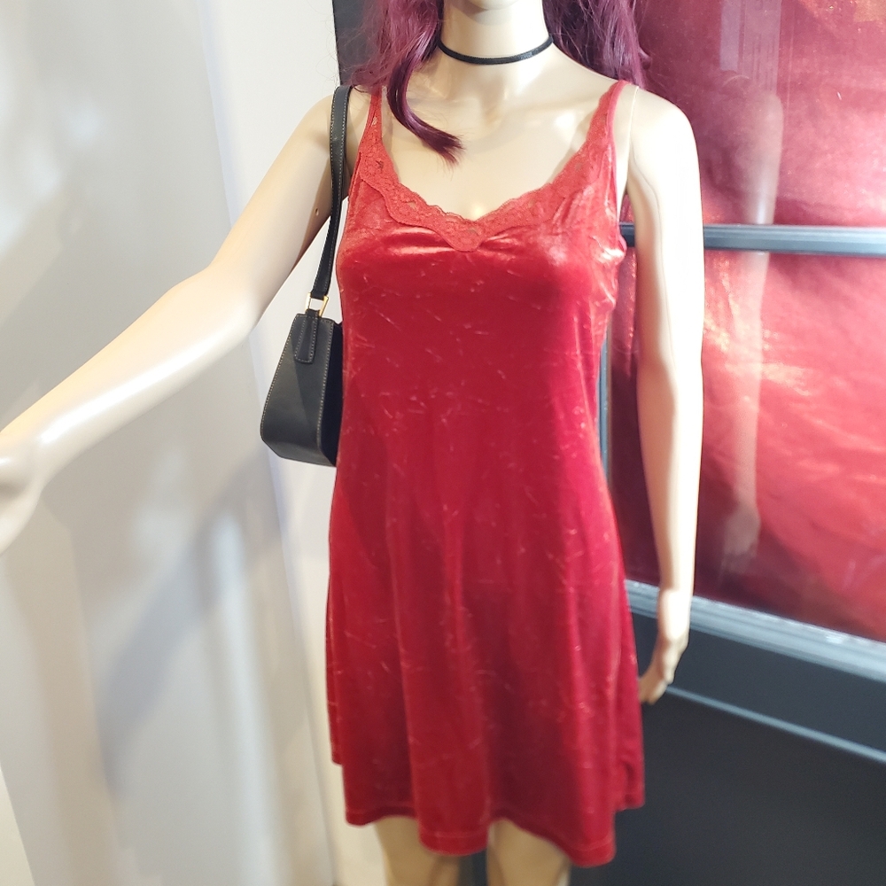 Red Velvet Slip Dress